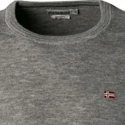 NAPAPIJRI Pullover NP0A4FQ6/160 Merinowolle, Hellgrau meliert, Grau meliert -striangebote 378927 norm2