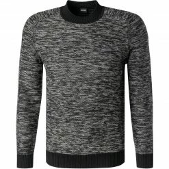 BOSS Pullover Kharles 50455392/001 Wolle, Schwarz meliert, Schwarz