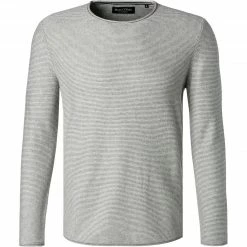 Marc O'Polo Pullover 129 6075 60182/936 Baumwolle-Yakwolle, Grau gestreift, Grau meliert