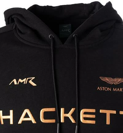 HACKETT Hoodie HM580906/999 ASTON MARTIN, Baumwolle, Schwarz 5 HACKETT Hoodie HM580906/999 ASTON MARTIN, Baumwolle, Schwarz – Bild 3