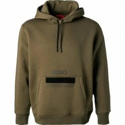 HUGO Hoodie Devertree 50458329/304 Bio Baumwolle, Olivgrün, Olive