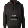 HUGO Hoodie Devertree 50458329/001 Bio Baumwolle, Schwarz