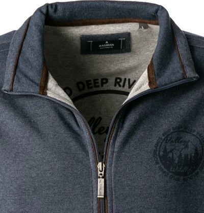 RAGMAN Sweatjacke 3412495/079 Baumwolle, Nachtblau 5 RAGMAN Sweatjacke 3412495/079 Baumwolle, Nachtblau – Bild 3