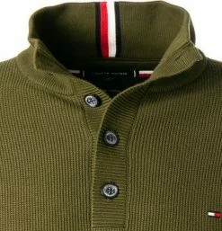 Tommy Hilfiger Pullover MW0MW19535/GYY Troyer, Bio Baumwolle, Jägergrün -striangebote 379340 norm2
