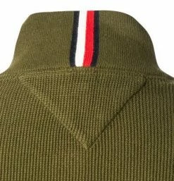 Tommy Hilfiger Pullover MW0MW19535/GYY Troyer, Bio Baumwolle, Jägergrün -striangebote 379340 norm3