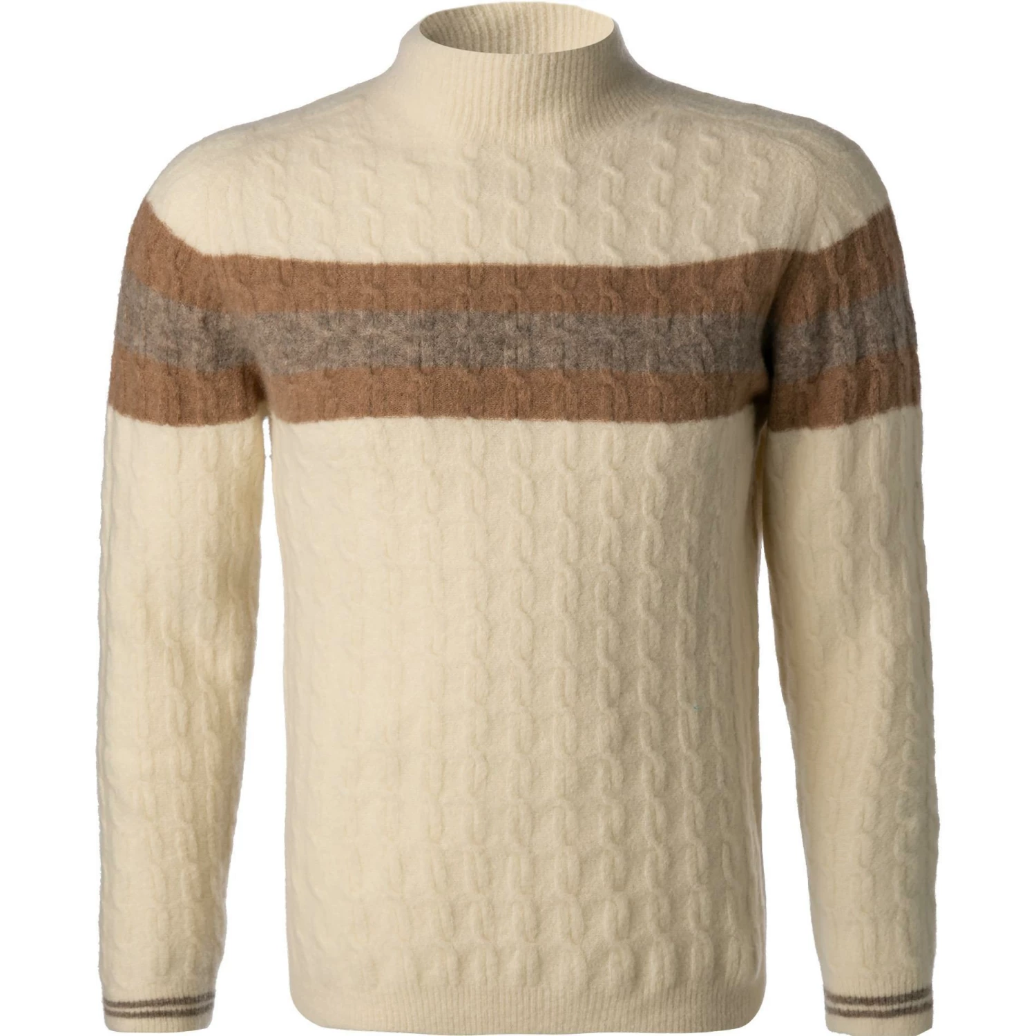 DANIELE FIESOLI Pullover 0097/100 Stehkragenpullover, Merinowolle, Ecru 3 DANIELE FIESOLI Pullover 0097/100 Stehkragenpullover, Merinowolle, Ecru