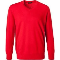 Cipriani V-Pullover BL40/1210/WM-035 Reines Kaschmir, Hellrot, Rot