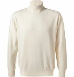 Cipriani Pullover BL40/1214/111001 Stehkragenpullover, Reines Kaschmir, Offwhite, Weiß
