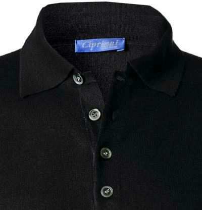 Cipriani Polo-Shirt BR34/1662/SW-415 Pullover, Seide-Kaschmir, Schwarz 4 Cipriani Polo-Shirt BR34/1662/SW-415 Pullover, Seide-Kaschmir, Schwarz – Bild 2