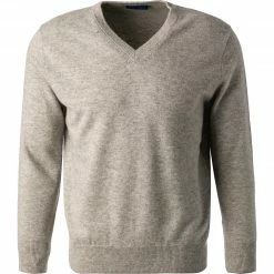 Cipriani V-Pullover BL40/1210/112251 Reines Kaschmir, Hellgrau meliert, Silbergrau