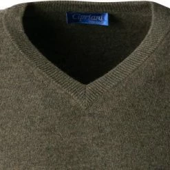Cipriani V-Pullover BL40/1210/117055 Reines Kaschmir, Khaki meliert, Khaki -striangebote 379852 norm2