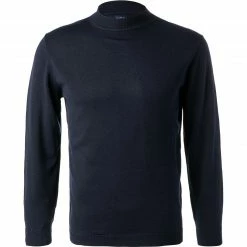 BOGGI MILANO Pullover BO20A0620/01 Stehkragenpullover, Seide-Baumwolle, Navy