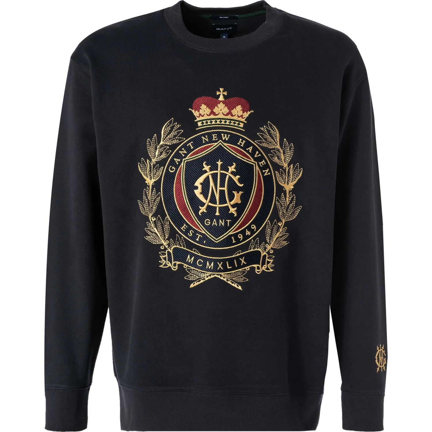 Gant Pullover 2046086/433 Sweatshirt, Relaxed Fit, Baumwolle, Nachtblau 3 Gant Pullover 2046086/433 Sweatshirt, Relaxed Fit, Baumwolle, Nachtblau