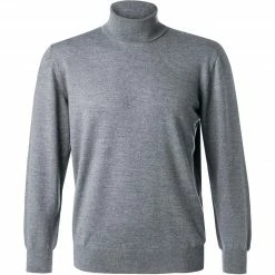 BOGGI MILANO Pullover BO20A0056/10 Rollkragenpullover, Merinowolle, Dunkelgrau meliert, Dunkelgrau