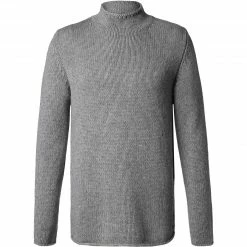 BETTER RICH Pullover M93124100/933 Stehkragenpullover, Merinowolle-Kaschmir, Grau
