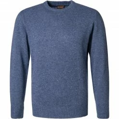 Stenströms Pullover 420121/1796/160 Merinowolle, Jeansblau meliert, Jeansblau