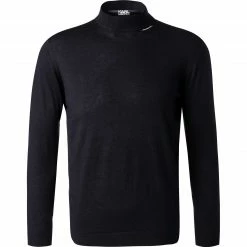 KARL LAGERFELD Pullover 655050/0/512306/690 Stehkragenpullover, Wolle-Seide, Nachtblau