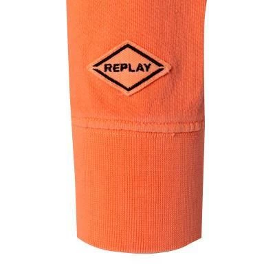 Replay Sweatshirt M3519.000.22738D/649 Baumwolle, Neonorange 6 Replay Sweatshirt M3519.000.22738D/649 Baumwolle, Neonorange – Bild 4