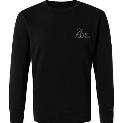 Replay Sweatshirt M3519.000.22738D/099 Baumwolle, Schwarz 4 Replay Sweatshirt M3519.000.22738D/099 Baumwolle, Schwarz – Bild 2