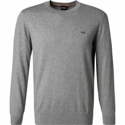 BOSS Pullover Kanovant 50459185/034 Baumwolle-Kaschmir, Mittelgrau