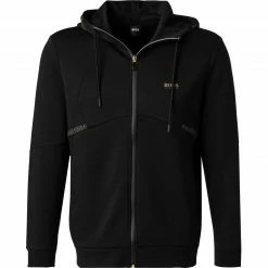 BOSS Sweatjacke Saggy 50458851/001 Baumwolle, Schwarz