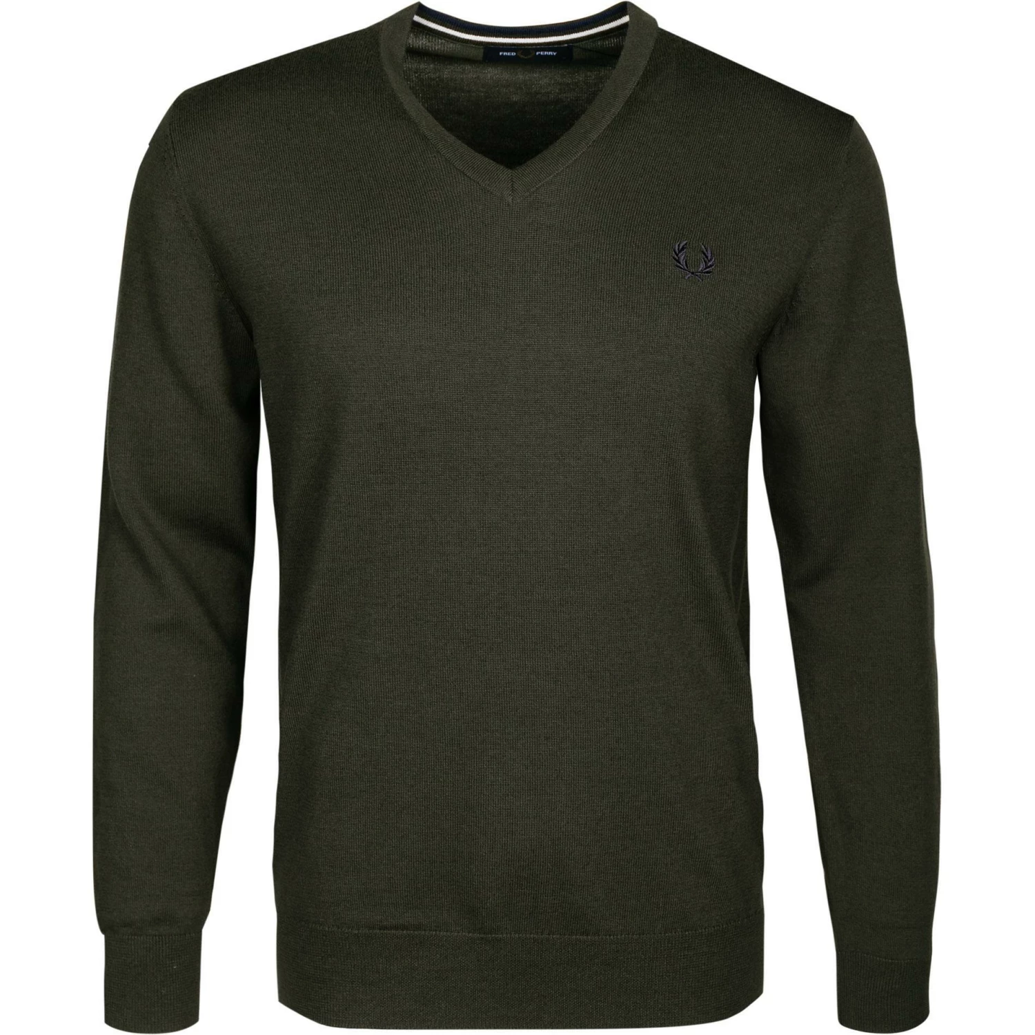 Fred Perry Pullover K9600/408 Wolle-Baumwolle, Jägergrün 3 Fred Perry Pullover K9600/408 Wolle-Baumwolle, Jägergrün