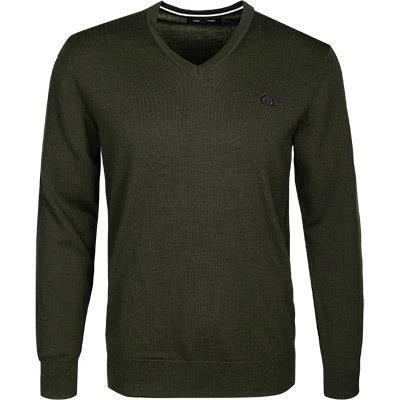 Fred Perry Pullover K9600/408 Wolle-Baumwolle, Jägergrün 4 Fred Perry Pullover K9600/408 Wolle-Baumwolle, Jägergrün – Bild 2