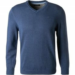 Daniel Hechter V-Pullover 65020/112805/650 Regular Fit, Baumwolle, Denimblau meliert, Denimblau