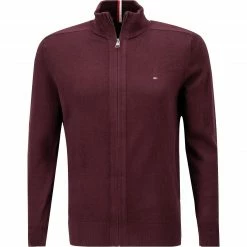 Tommy Hilfiger Strickjacke MW0MW11675/XIH Cardigan, Baumwolle-Kaschmir, Weinrot