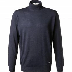 Fynch-Hatton Rollkragenpullover 1221 702/674 Modern Fit, Merinowolle, Navy meliert, Navy