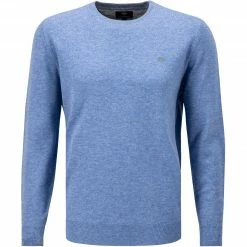 Fynch-Hatton Pullover 1221 800/618 Merinowolle-Kaschmir, Himmelblau meliert, Himmelblau