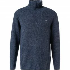 Fynch-Hatton Rollkragenpullover 1221 401/646 Merinowolle-Alpakawolle, Indigo meliert, Indigo