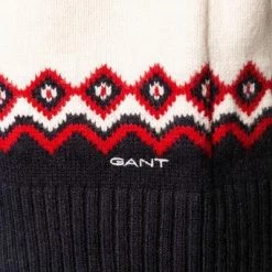 Gant Pullover 8060016/130 Wolle, Creme-nachtblau gemustert, Creme -striangebote 381366 norm3