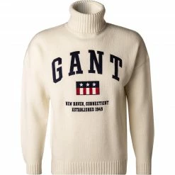 Gant Pullover 8070013/130 Rollkragenpullover, Wolle, Creme