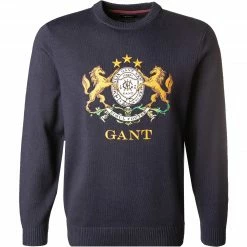 Gant Pullover 8070007/433 Merinowolle-Baumwolle, Nachtblau