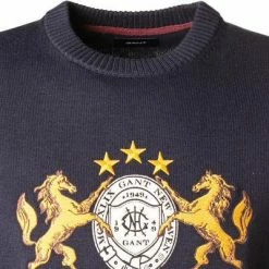 Gant Pullover 8070007/433 Merinowolle-Baumwolle, Nachtblau -striangebote 381369 norm2