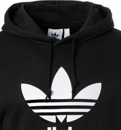 adidas ORIGINALS Trefoil Hoodie black-white H06667 Baumwolle, Schwarz -striangebote 381578 norm2
