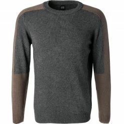 BOGGI MILANO Pullover BO21A0218/01 Wolle-Kaschmir, Dunkelgrau