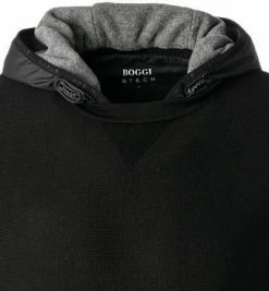 BOGGI MILANO Hoodie BO21A0198/01 Kapuzenpullover, Merinowolle, Schwarz -striangebote 381933 norm2