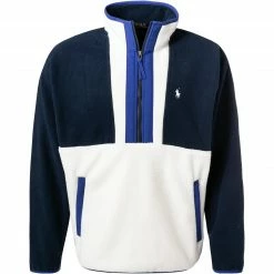 Polo Ralph Lauren Sweatshirt 710853345/001 Troyer, Fleece, Navy-ecru, Navy-weiß
