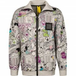 BOSS Sweatjacke Skarley Lotus 50462465/053 Baumwolle, Grau-multicolor gemustert, Hellgrau