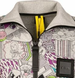 BOSS Sweatjacke Skarley Lotus 50462465/053 Baumwolle, Grau-multicolor gemustert, Hellgrau -striangebote 382306 norm2