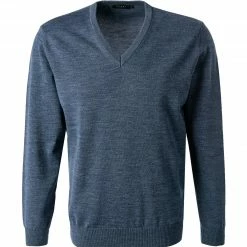 Maerz V-Pullover 490400/382 Merinowolle, Denimblau, Denim
