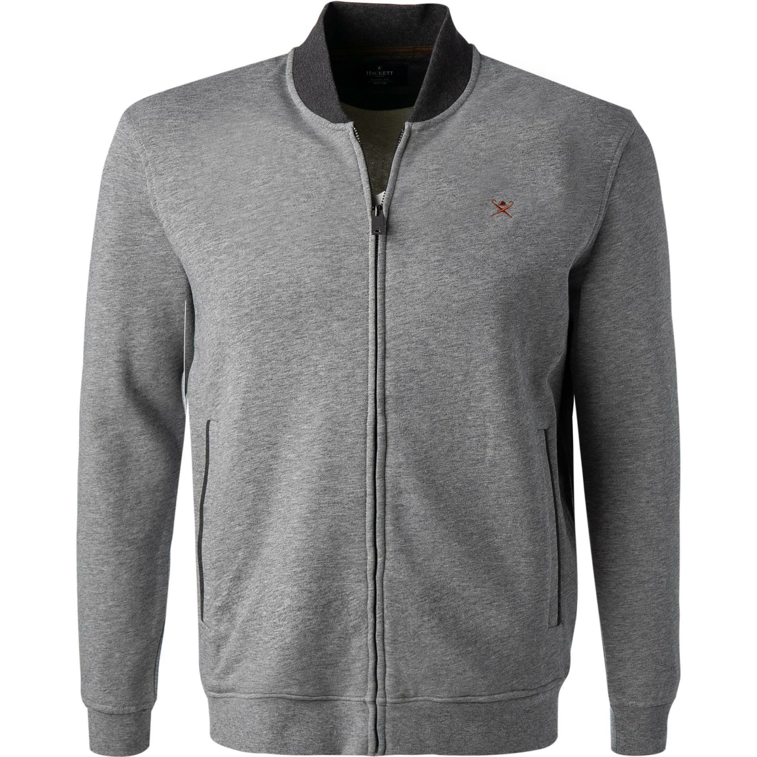 HACKETT Sweatjacke HM580987/933 Classic Fit, Baumwolle, Grau meliert, Grau 3 HACKETT Sweatjacke HM580987/933 Classic Fit, Baumwolle, Grau meliert, Grau