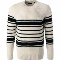 Gant Pullover 8040106/113 Bio Baumwolle, Weiß-navy gestreift, Weiß-navy