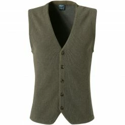 OLYMP Casual Modern Fit Strickweste 5306/18/47 Baumwolle-Seide, Olivgrün meliert, Oliv