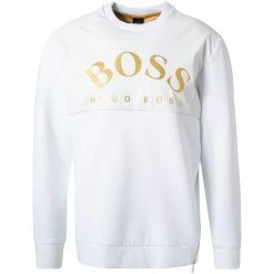 BOSS Sweatshirt Salboa 50456415/100 Baumwolle-Kunstleder, Weiß