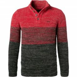 N.Z.A. Pullover 21KN495/1588 Troyer, Baumwolle, Rot-dunkelgrün