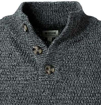 MUSTANG Pullover 1011887/4140 Troyer, Baumwolle, Grau meliert, Grau 5 MUSTANG Pullover 1011887/4140 Troyer, Baumwolle, Grau meliert, Grau – Bild 3