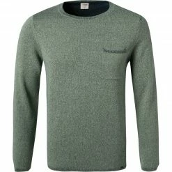 OLYMP Casual Level Five B. Fit Pullover 5356/15/45 Body Fit, Schurwolle-Leinen, Grün meliert, Grün